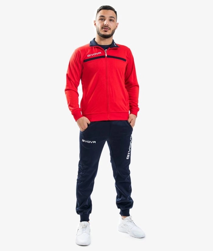 Givova One Full Zip melegítő szett unisex piros-s.kék 1204 demo