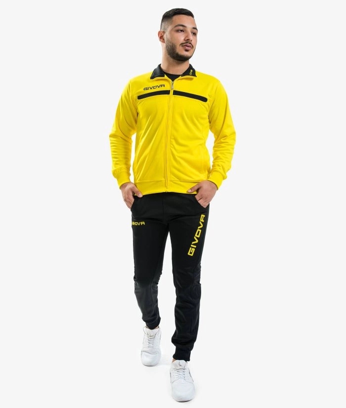 Givova One Full Zip melegítő szett unisex sárga-fekete 0710 demo