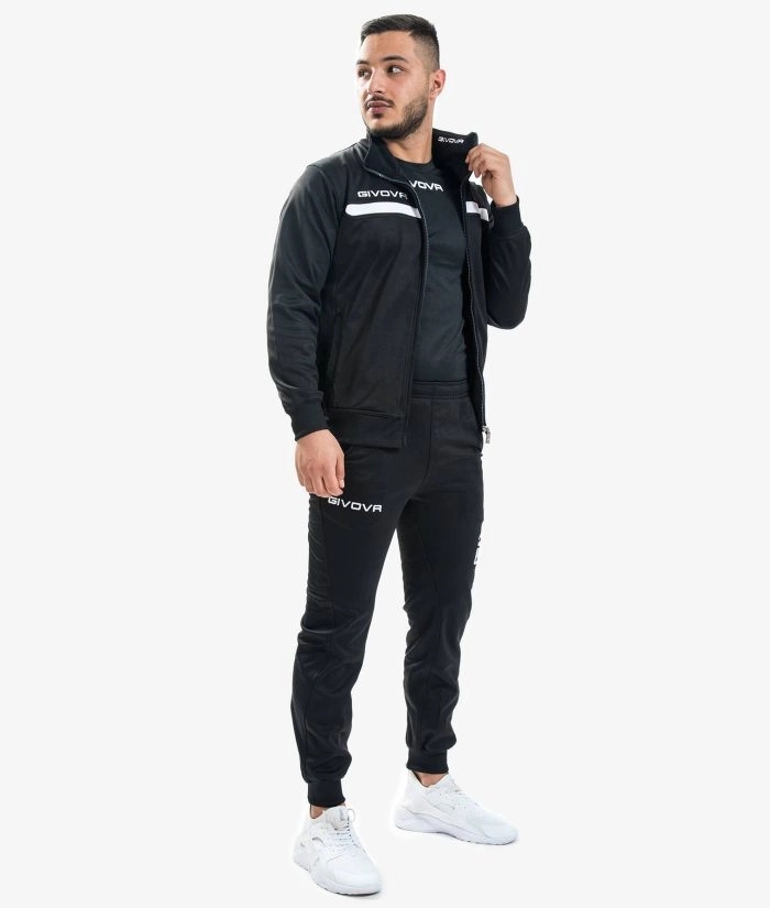 Givova One Full Zip melegítő szett unisex fekete-fehér 1003 demo